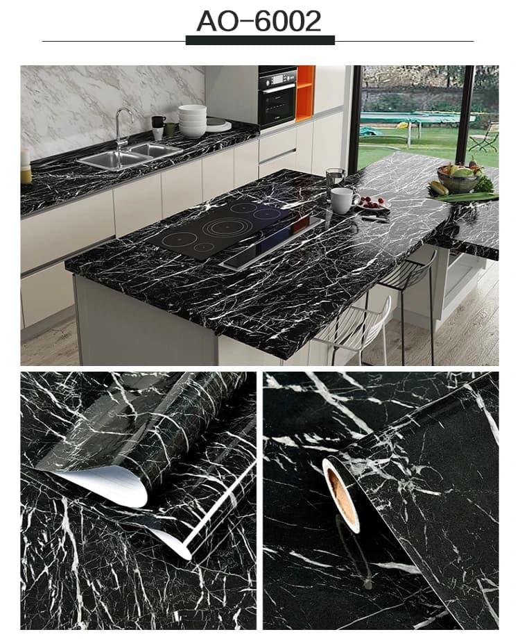 Waterproof Stick and Peel Self Adhesive Vinyl Wall Paepr Bathroom Kitchen Countertop Covers Granite Marble Pvc Decor Wallpaper detail 3
