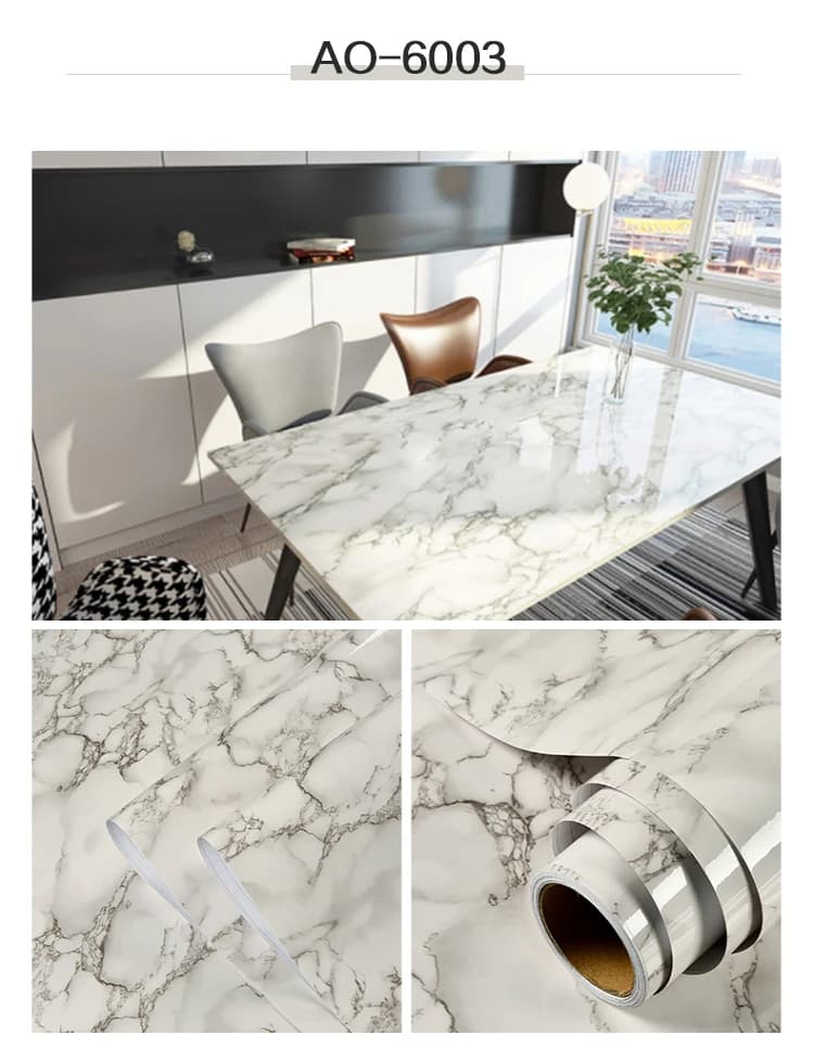 Waterproof Stick and Peel Self Adhesive Vinyl Wall Paepr Bathroom Kitchen Countertop Covers Granite Marble Pvc Decor Wallpaper detail 4