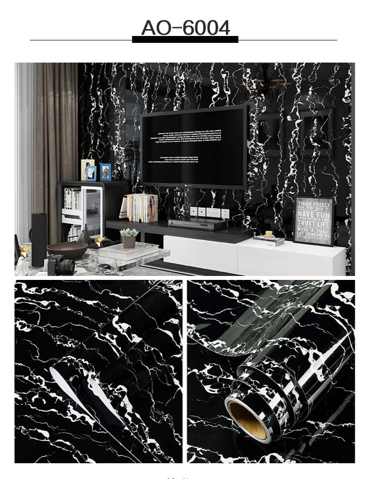 Waterproof Stick and Peel Self Adhesive Vinyl Wall Paepr Bathroom Kitchen Countertop Covers Granite Marble Pvc Decor Wallpaper detail 5