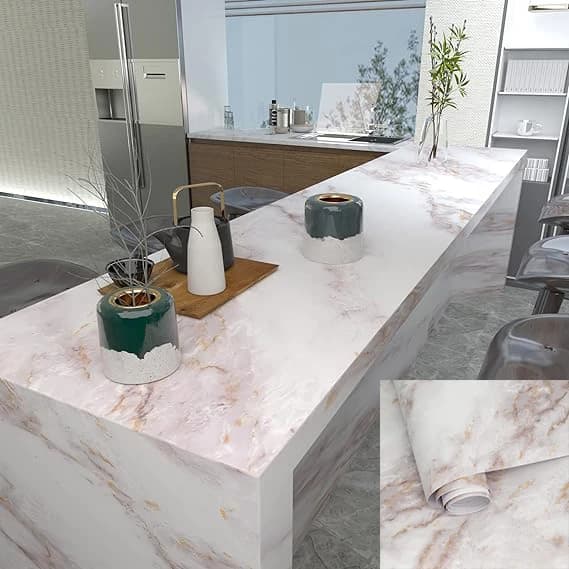 Marble Stickers for Bathroom Wall Paper Matte Peel and Stick Wallpaper Removable Self Adhesive  Vinyl Film Waterproof