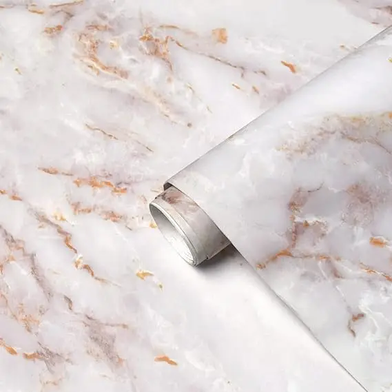 Marble Stickers for Bathroom Wall Paper Matte Peel and Stick Wallpaper Removable Self Adhesive  Vinyl Film Waterproof detail 2