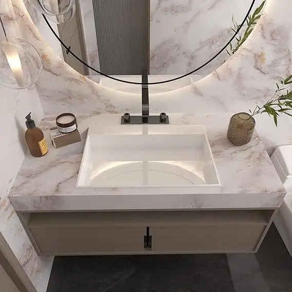 Marble Stickers for Bathroom Wall Paper Matte Peel and Stick Wallpaper Removable Self Adhesive  Vinyl Film Waterproof detail 3
