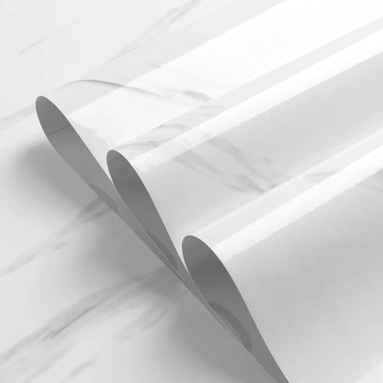 3D White PVC Vinyl Marble Sticker Wallpaper Peel and Stick Self Adhesive Removable Wallpaper for Cabinet Kitchen detail 3