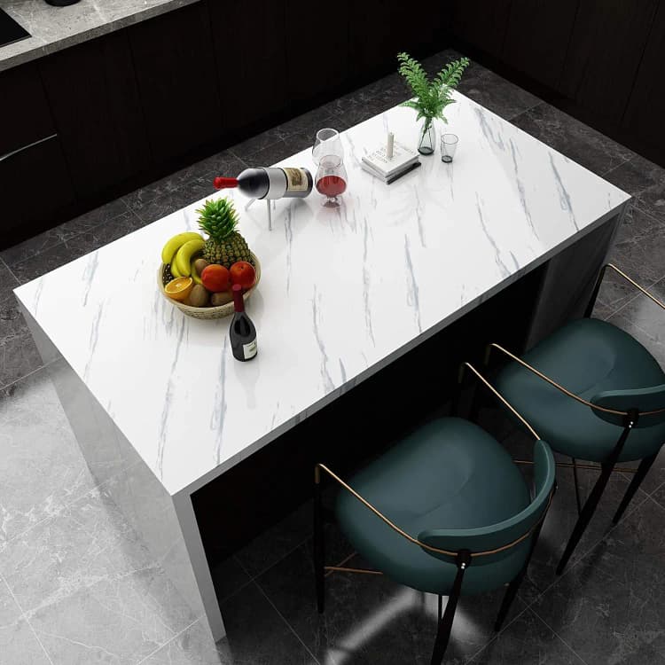 3D White PVC Vinyl Marble Sticker Wallpaper Peel and Stick Self Adhesive Removable Wallpaper for Cabinet Kitchen detail 6