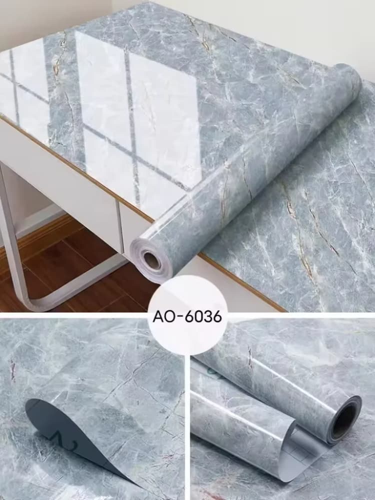 COWINLIFE Glossy Removable Peel and Stick Wall Papers Self Adhesive 3d Marble Wallpaper Sticker Rolls for Living Room detail 2