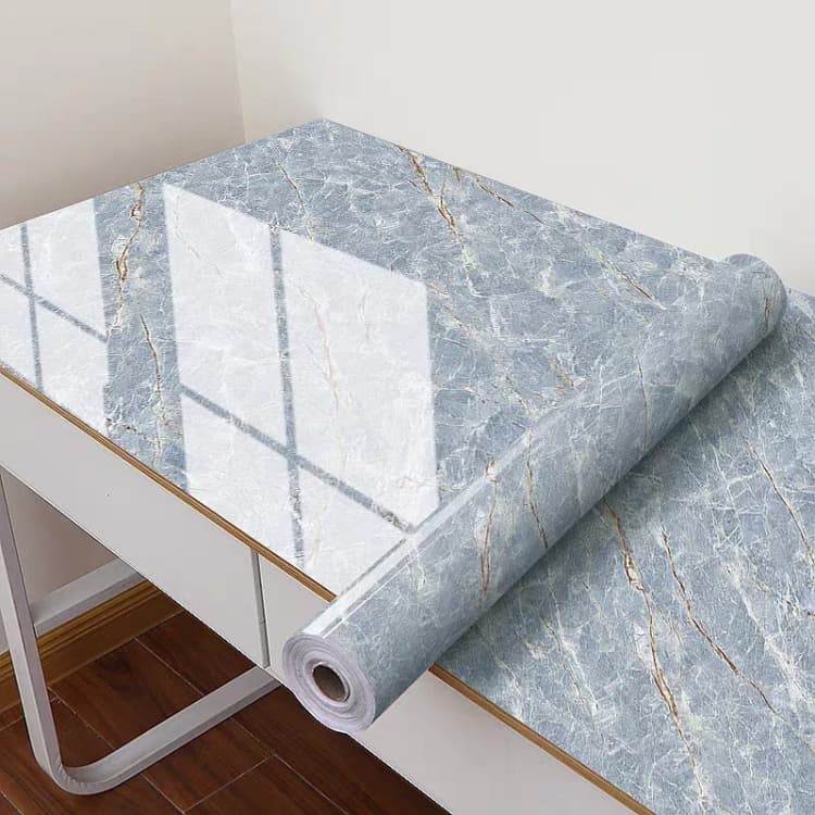 COWINLIFE Glossy Removable Peel and Stick Wall Papers Self Adhesive 3d Marble Wallpaper Sticker Rolls for Living Room detail 3