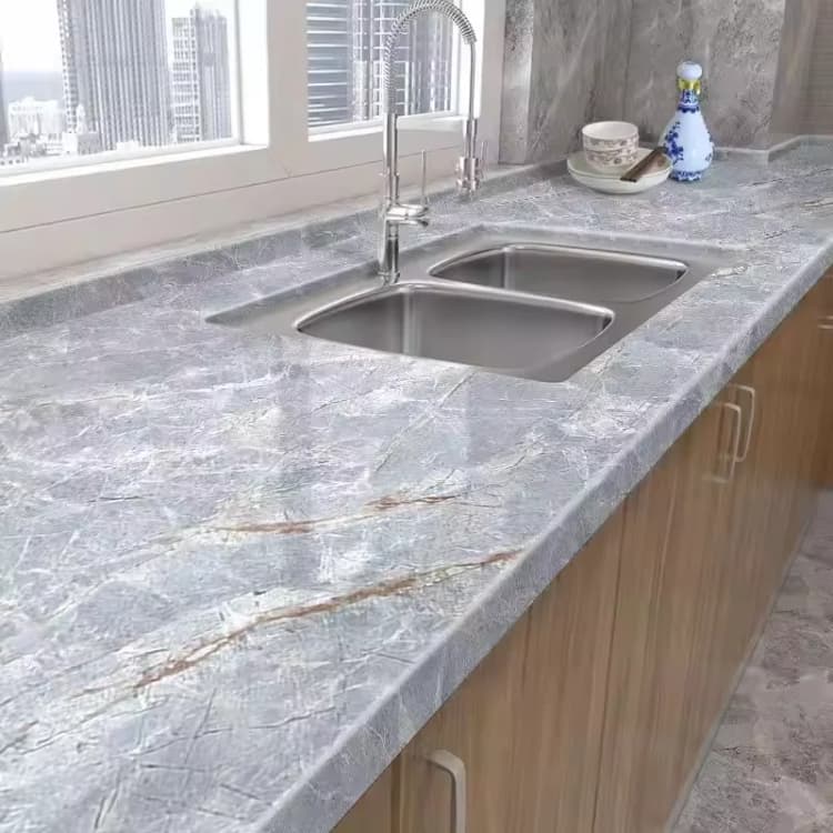 COWINLIFE Glossy Removable Peel and Stick Wall Papers Self Adhesive 3d Marble Wallpaper Sticker Rolls for Living Room detail 5