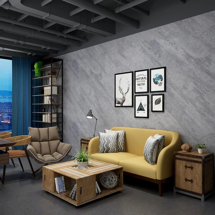 COWINLIFE Wholesale Concrete Peel and Stick Self Adhesive Contact Paper 3d Wall Sticker Vinyl Cement Wallpaper for Wall Decor detail 4