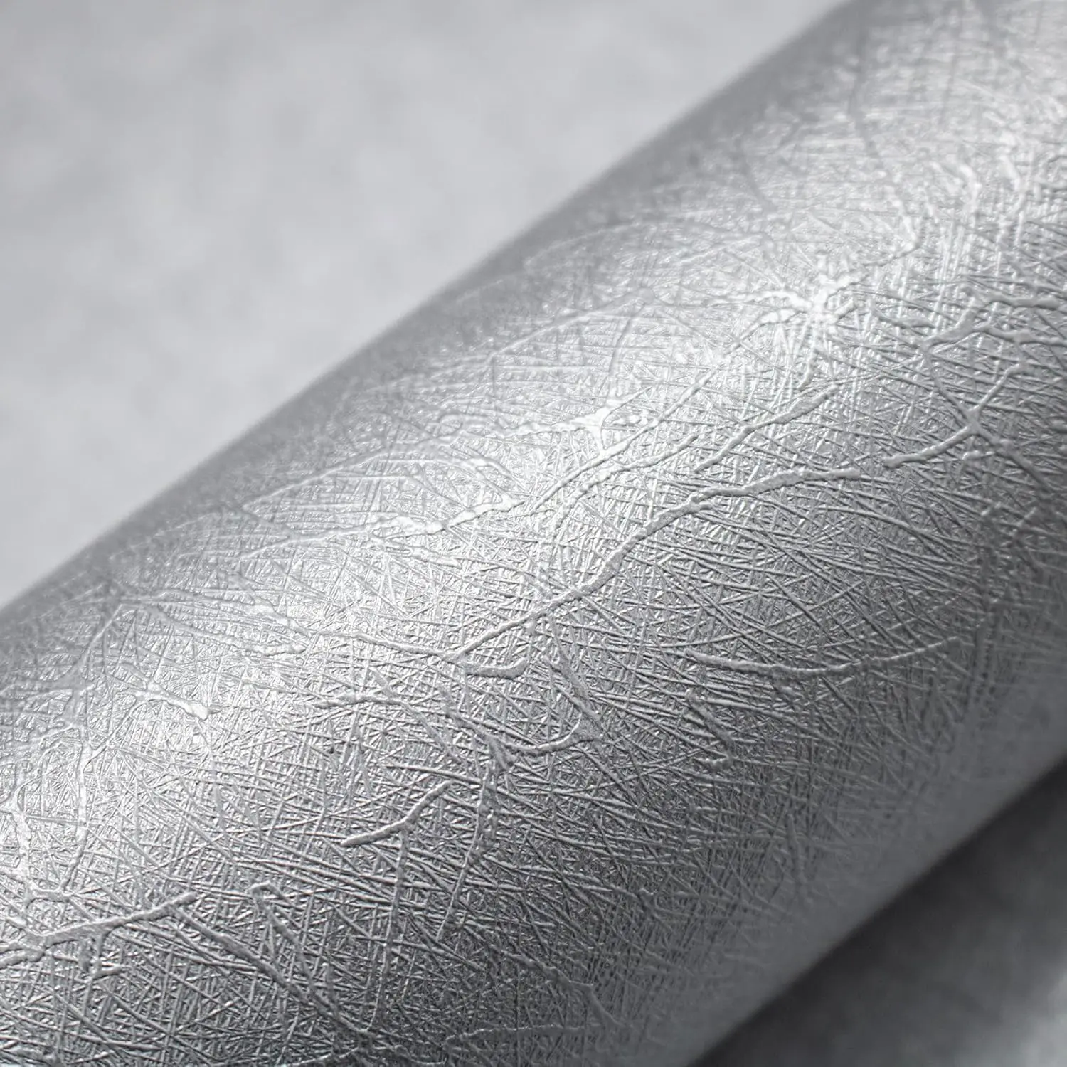COWINLIFE DECO Silk Grey Contact Paper DIY 3D Self Adhesive Embossed Wallpaper PVC Silk Textured Wall Paper for Cabinets Countertop
