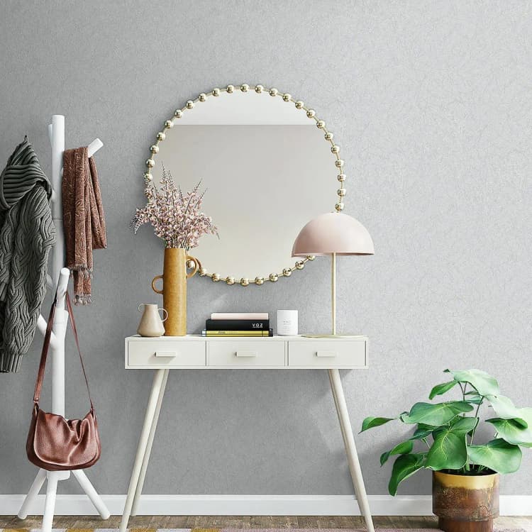 COWINLIFE DECO Silk Grey Contact Paper DIY 3D Self Adhesive Embossed Wallpaper PVC Silk Textured Wall Paper for Cabinets Countertop detail 4