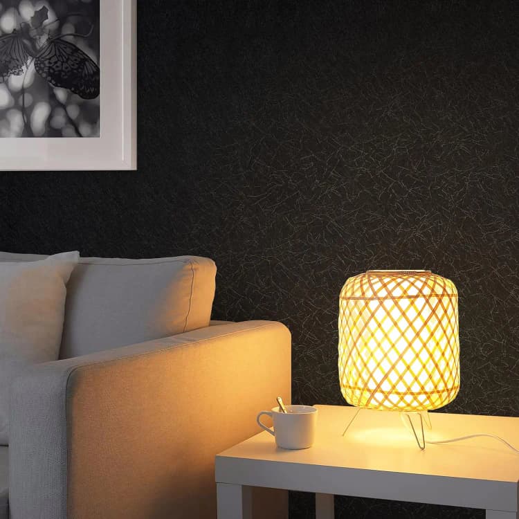 COWINLIFE DECO Modern Black 3D Geometric Wallpaper Self-Adhesive Peel and Stick Vinyl Silk Embossed Silk Wall Decor for Bedroom detail 4