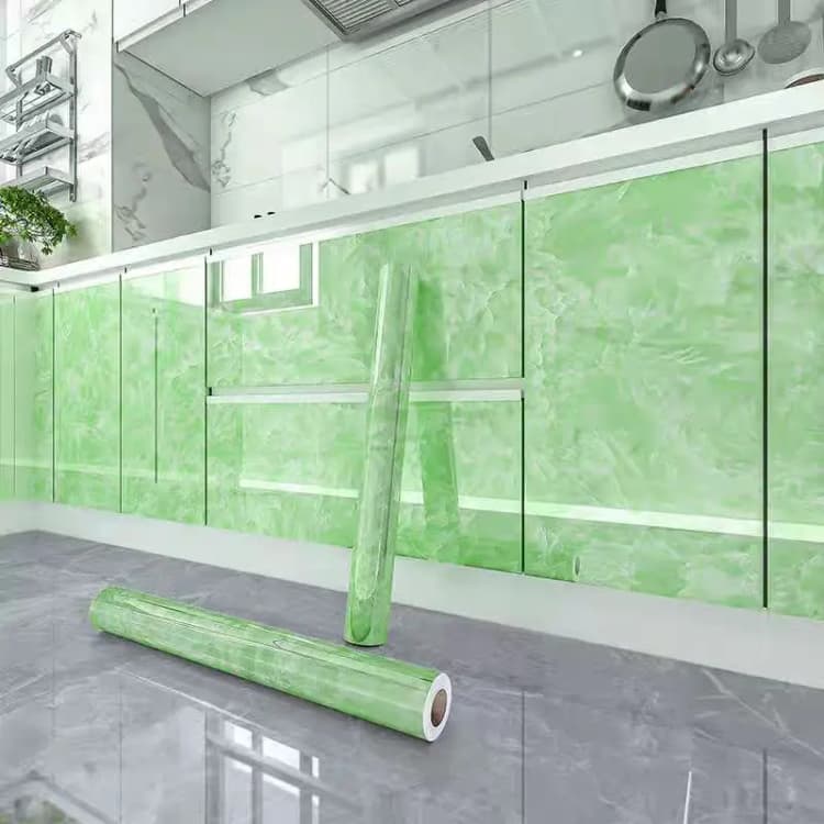 COWINLIFE DECO Glossy Self-Adhesive 3D Marble Sticker Wallpaper Waterproof Peel & Stick Wall Decor for Kitchen & Living Room detail 6