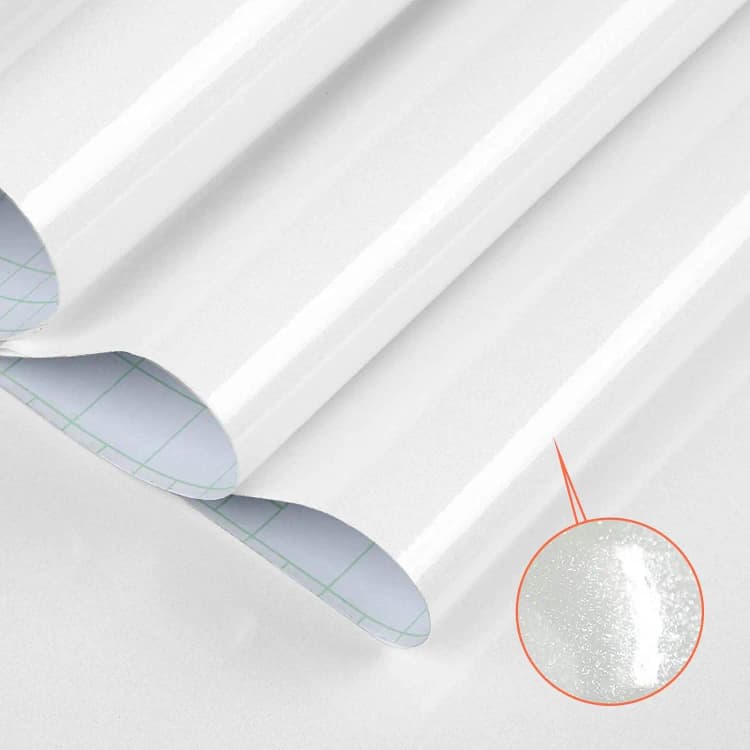COWINLIFE DECO Pvc White Kitchen Vinyl Wall Paper Self Adhesive Peel and Stick Waterproof Glitter Wallpaper for Home Decoration detail 2