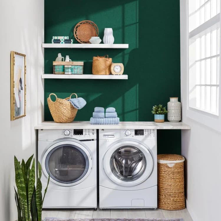 COWINLIFE DECO Removable Green Peel & Stick PVC Vinyl Wallpaper Waterproof Solid Color Wall Paper for Kitchen Cabinet Walls Covering detail 6