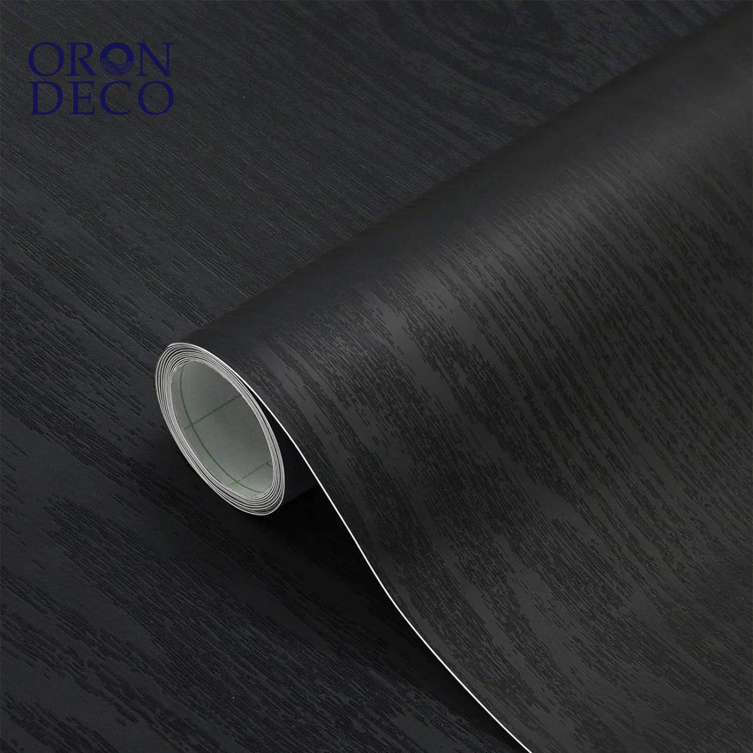 COWINLIFE DECO Black Grain Wood Textured Wallpaper Vinyl Film Self Adhesive Wall Paper Removable Peel and Stick for Countertop