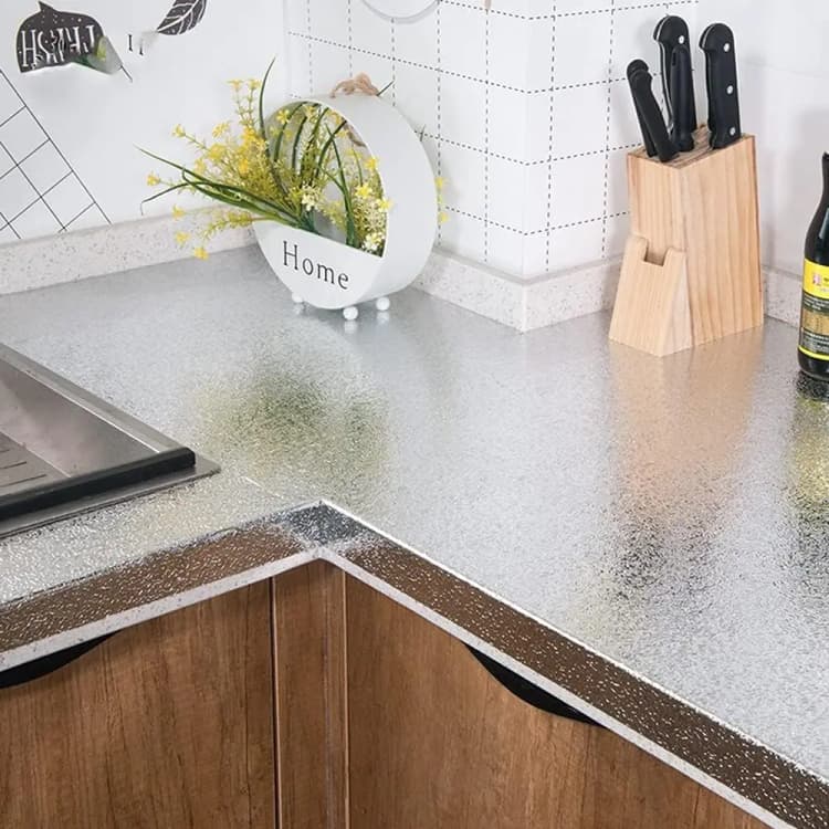 COWINLIFE DECO Kitchen Oil Proof Wall Sticker Backsplash Peel and Stick Wallpaper Vinyl Aluminum foil Waterproof Self-Adhesive detail 2