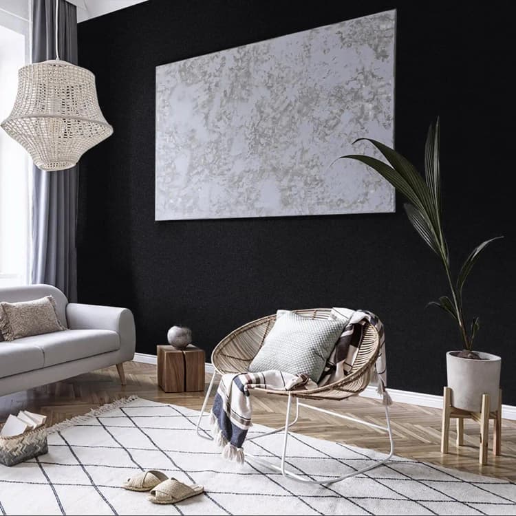 COWINLIFE DECO Matte Black Peel And Stick Vinyl Wall Paper Self-Adhesive Solid Modern Style Wallpaper Kitchen Cabinets Waterproof detail 3