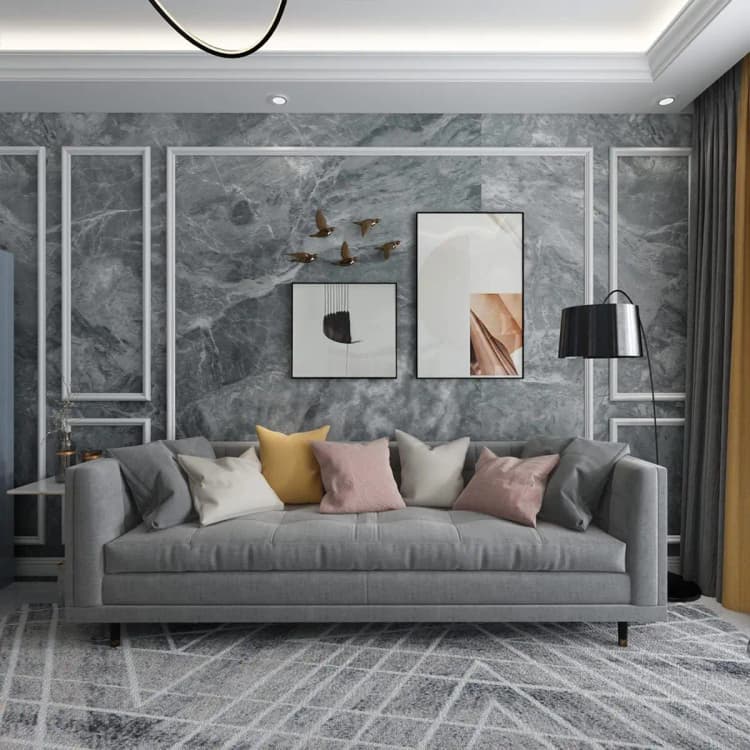 COWINLIFE DECO Modern Design Waterproof Grey Concrete Textured Peel and Stick Wallpaper Vinyl Cement for Living Room Bedroom detail 4