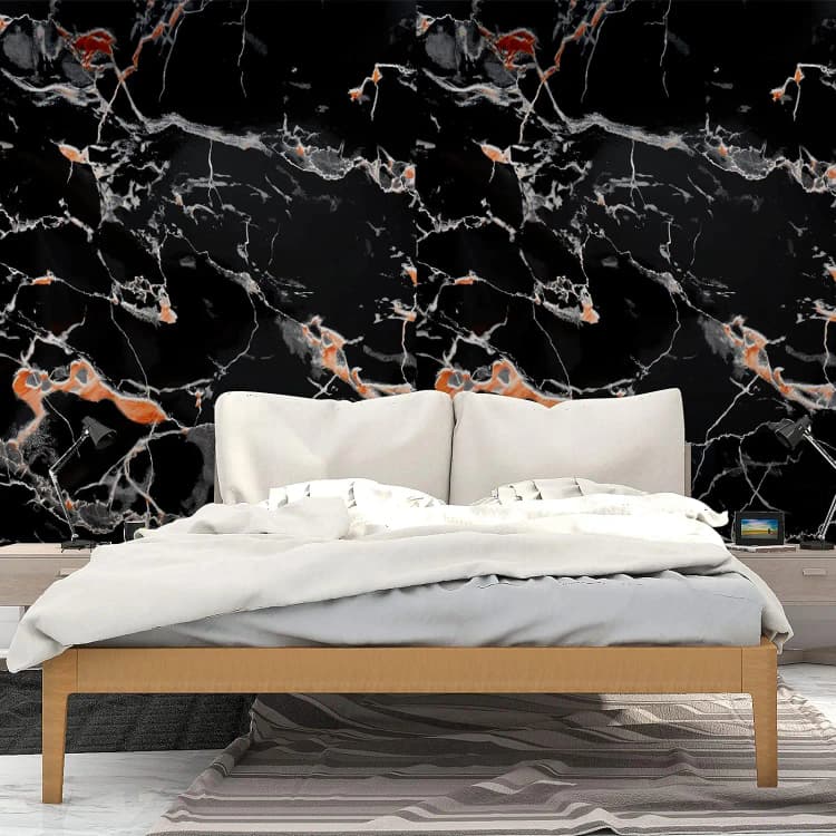 COWINLIFE DECO Black Marble Wallpaper Sticker Custom Oil Proof Vinyl Peel and Stick Wall Paper 3d Self Adhesive Wallpaper for Walls detail 3