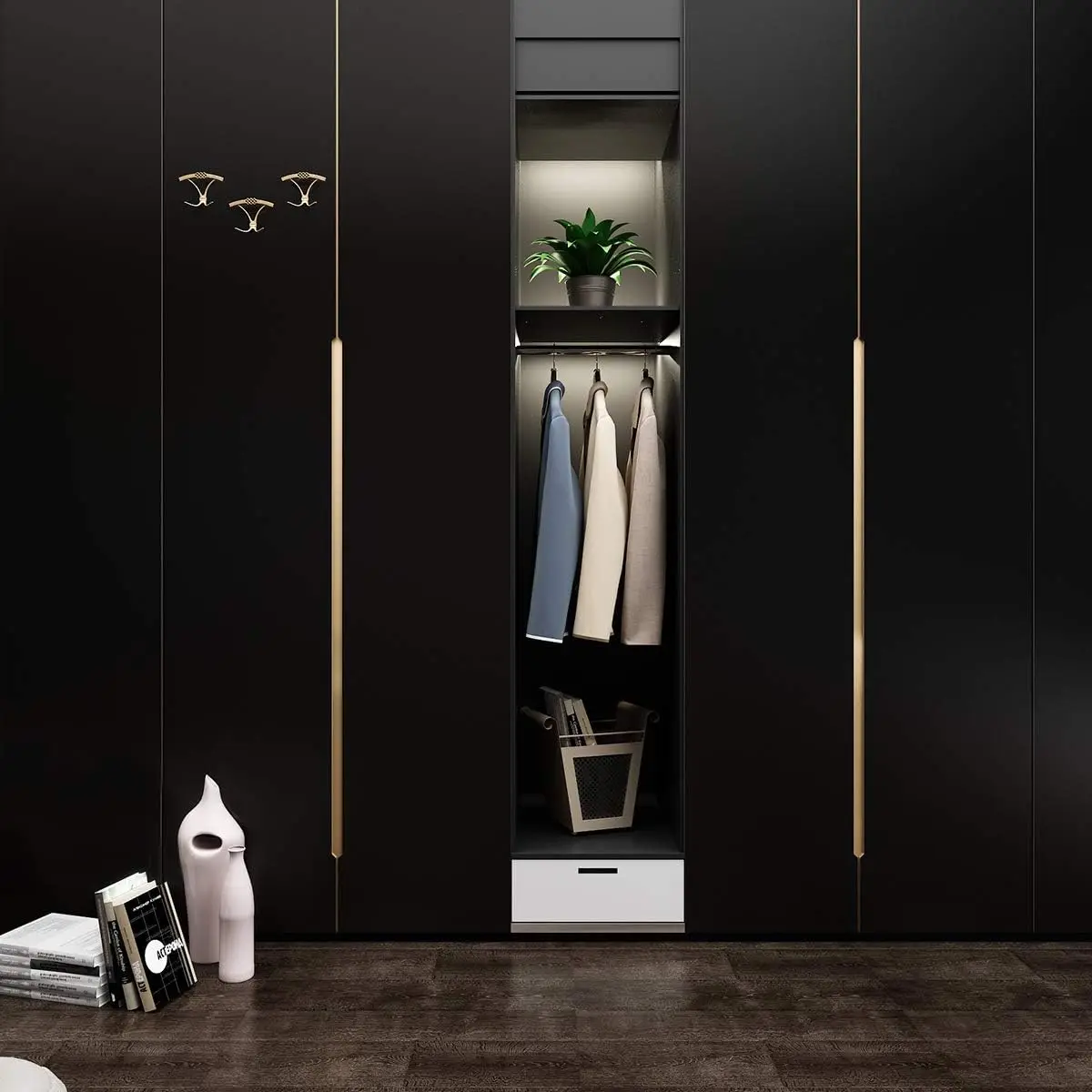 COWINLIFE DECO Modern Solid Colour Black Wall Paper Peel and Stick PVC Self Adhesive Embossed Texture Wallpaper Sticker for Cabinet