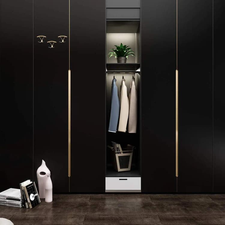 COWINLIFE DECO Modern Solid Colour Black Wall Paper Peel and Stick PVC Self Adhesive Embossed Texture Wallpaper Sticker for Cabinet detail 1