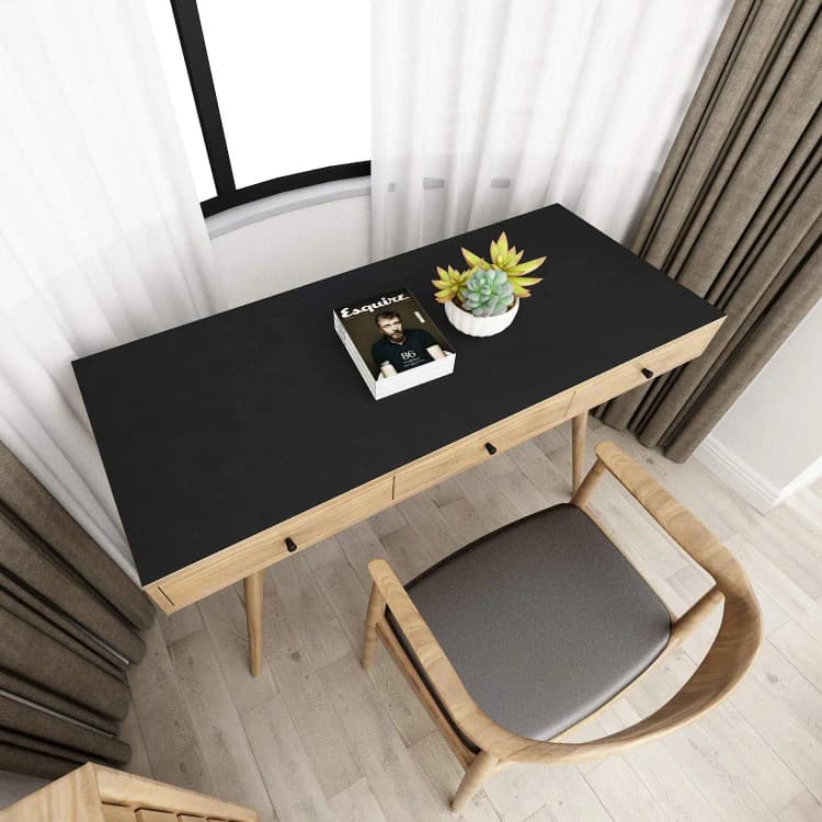 COWINLIFE DECO Modern Solid Colour Black Wall Paper Peel and Stick PVC Self Adhesive Embossed Texture Wallpaper Sticker for Cabinet detail 5
