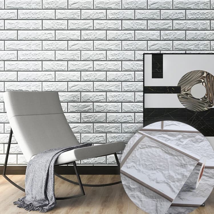 COWINLIFE DECO Modern 3D Brick Stone Self-Adhesive Wallpaper Waterproof PVC Factory Wholesale Wallpaper Roll for Living Room detail 4