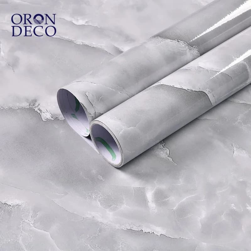 COWINLIFE DECO Modern Classic Gray Marble Wallpaper Self-Adhesive Peel & Stick Removable Wall Paper for Kitchen Bathroom Countertops