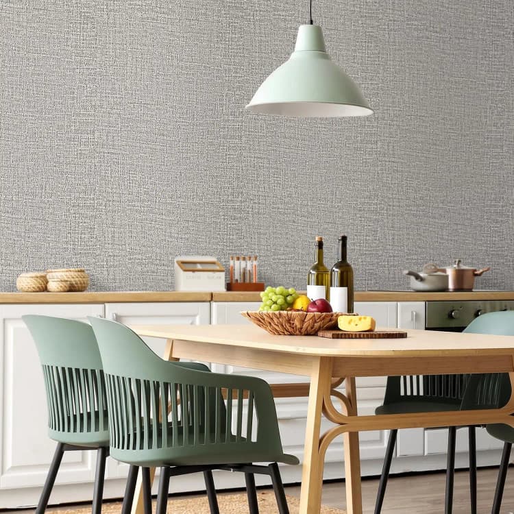 COWINLIFE DECO Self-Adhesive Peel and Stick Wallpaper Linen Texture Waterproof PVC Modern Decorative Wall Paper for Kitchen Interior detail 3