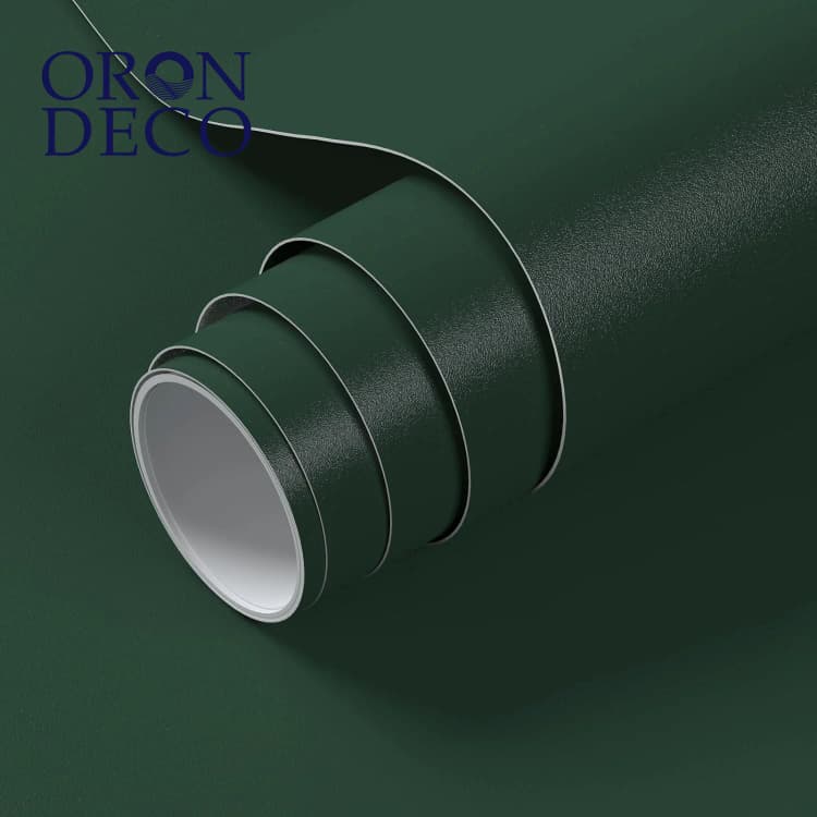 COWINLIFE DECO Green Peel and Stick Wallpaper Vinyl Adhesive Waterproof Solid Color Wallpaper for Cabinet Walls Covering Decorative detail 2