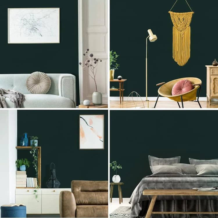 COWINLIFE DECO Green Peel and Stick Wallpaper Vinyl Adhesive Waterproof Solid Color Wallpaper for Cabinet Walls Covering Decorative detail 6
