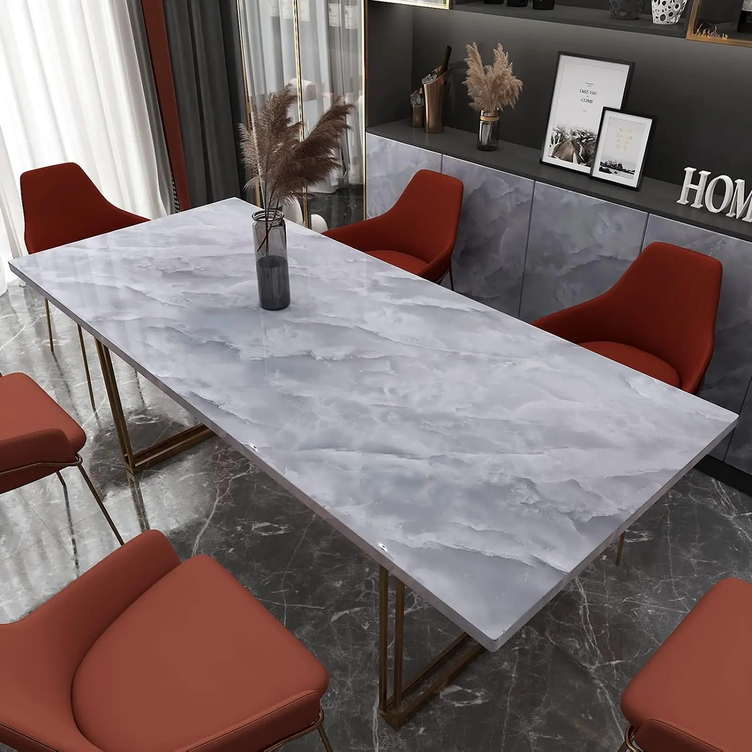 COWINLIFE DECO Gray Peel and Stick Wallpaper Marble Removable Wall Paper Countertops Self-Adhesive Marble Sticker for Kitchen