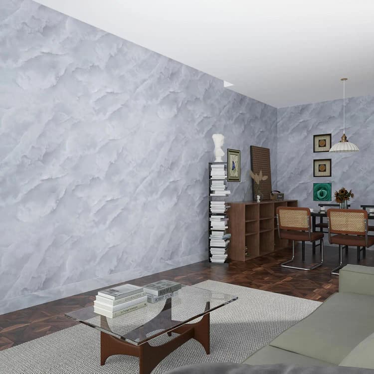 COWINLIFE DECO Gray Peel and Stick Wallpaper Marble Removable Wall Paper Countertops Self-Adhesive Marble Sticker for Kitchen detail 5