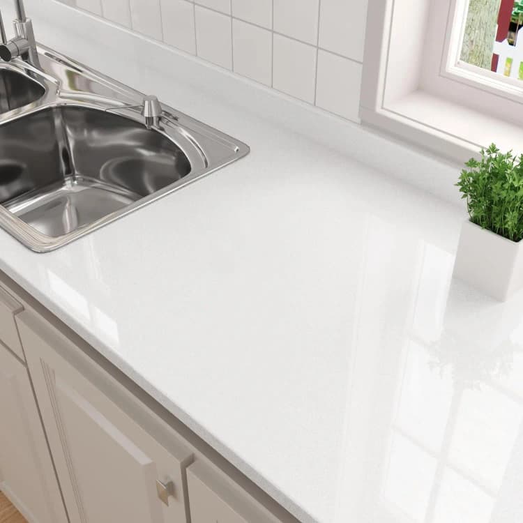 COWINLIFE DECO Modern White PVC Self-Adhesive Glitter Wallpaper Peel Stick Contact Paper for Kitchen Countertop Cabinet Decorative detail 3