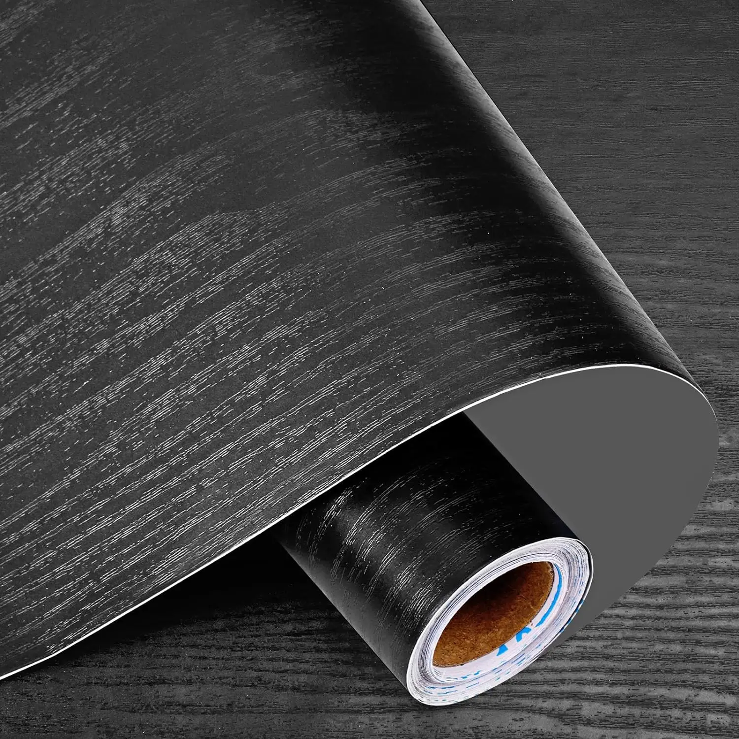 COWINLIFE Factory Price Black Wall Paper Peel and Stick Wallpaper 3D Self Adhesive Wood Textured Sticker for Wall Decor