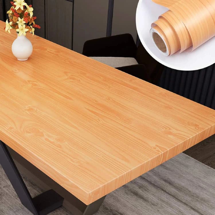 Wholesale Wood Wallpaper Peel and Stick Self Adhesive Wood Grain Wallpaper for Kitchen Removable Waterproof Vinyl detail 1