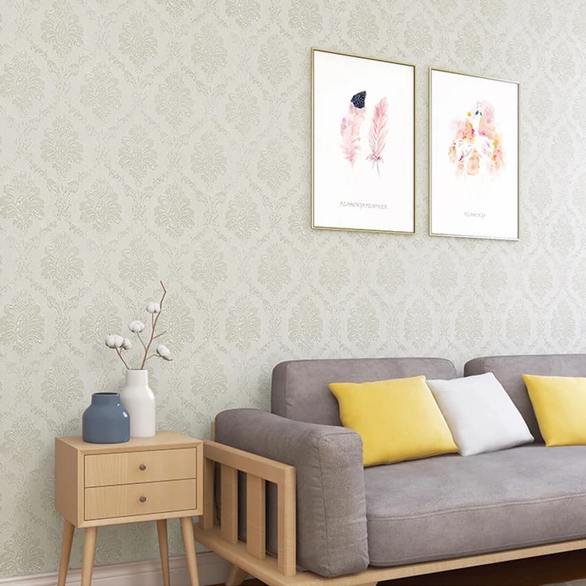Retro and Elegant 3D Stereoscopic Peel and Stick Wall Paper Damask Emboss Floral Adhesive Wall Covering Wallpaper for Saloon