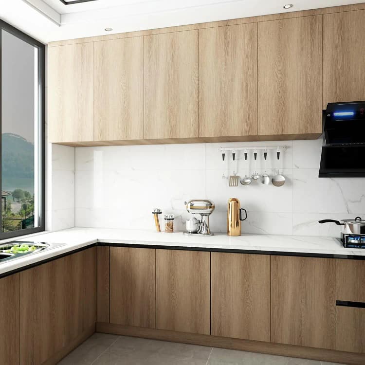 COWINLIFE DECO Modern Style Self-Adhesive Peel and Stick Kitchen Wall Sticker Wallpaper Roll Waterproof Wood Texture for Furniture detail 5