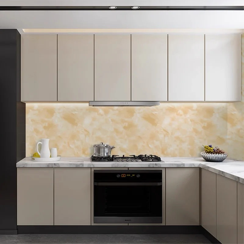 COWINLIFE DECO Hot Selling 3D Vinyl Marble Sticker Peel and Stick Self Adhesive Wallpaper Waterproof Kitchen Wrap Wall Covering detail 2
