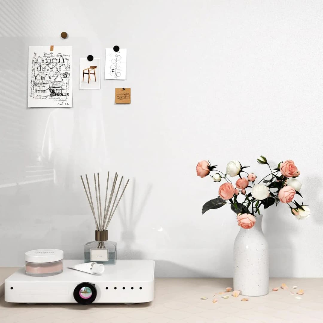 COWINLIFE DECO High Quality Glossy White Self-Adhesive Peel and Stick Waterproof Glitter film for Kitchen Countertop