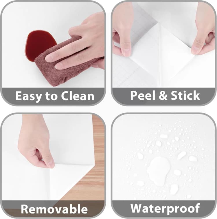 COWINLIFE DECO High Quality Glossy White Self-Adhesive Peel and Stick Waterproof Glitter film for Kitchen Countertop detail 3