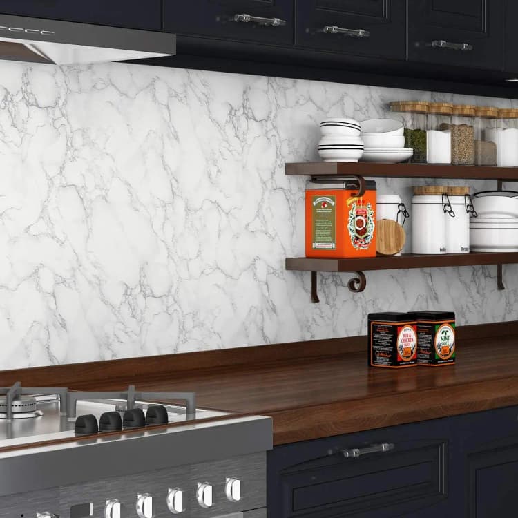 COWINLIFE DECO Vinyl Marble Sticker PVC Self Adhesive Wallpaper Rolls for Kitchen Waterproof Geometric Design for Home Wall Covering detail 2