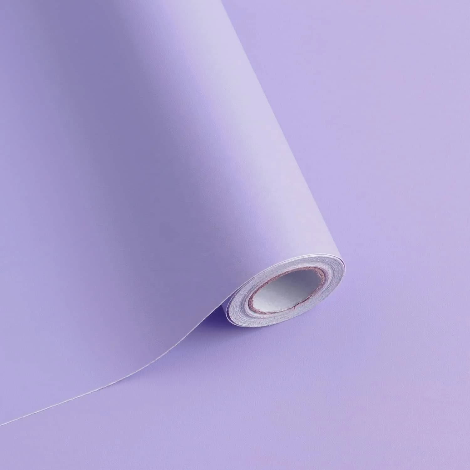 COWINLIFE DECO Purple Solid Color Peel and Stick Wallpaper Self-Adhesive Removable Wall Paper for Wall Furniture Covering Vinyl Rolls
