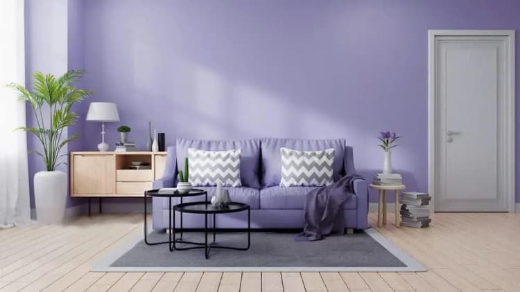 COWINLIFE DECO Purple Solid Color Peel and Stick Wallpaper Self-Adhesive Removable Wall Paper for Wall Furniture Covering Vinyl Rolls detail 4