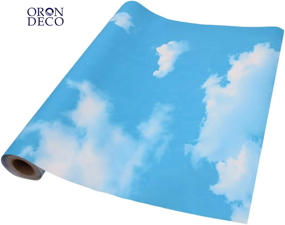 COWINLIFE DECO Size Customized 3D Waterproof Windows Blue Sky Peel and Stick Self Adhesive Wallpaper Rolls for Bedroom Wall Covering