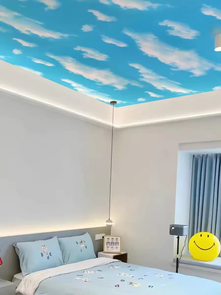 COWINLIFE DECO Size Customized 3D Waterproof Windows Blue Sky Peel and Stick Self Adhesive Wallpaper Rolls for Bedroom Wall Covering detail 4