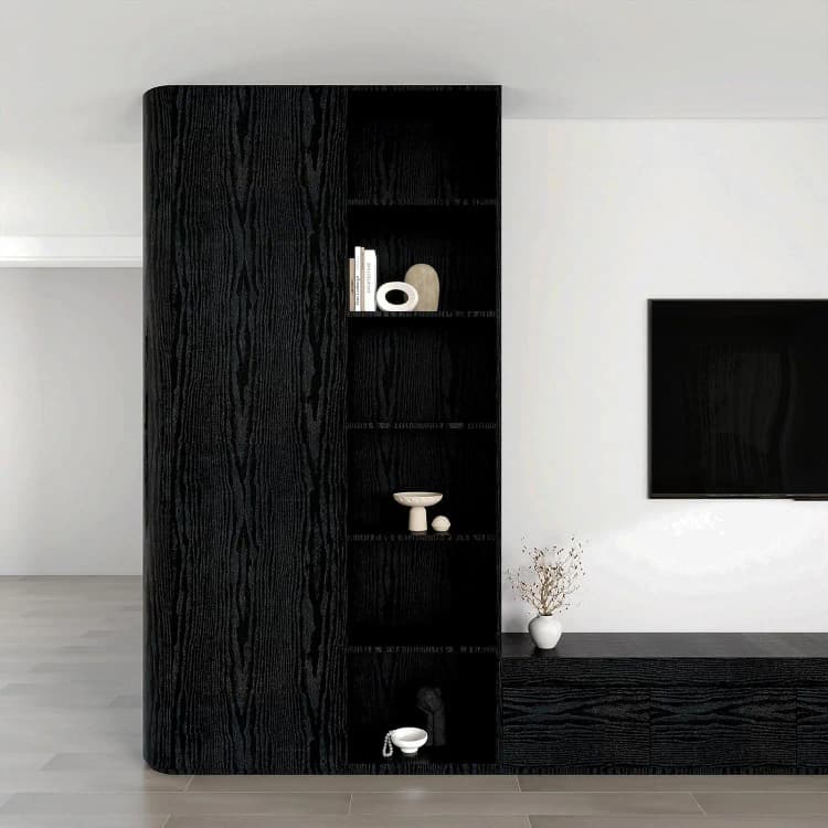 COWINLIFE DECO Black Peel and Stick Kitchen Wall Sticker Wood Grain Self-Adhesive Wallpaper CabinetsFurniture Easy to Install detail 5