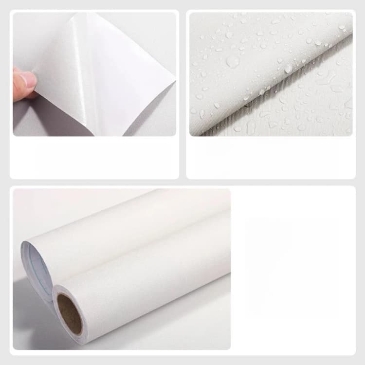 COWINLIFE DECO Hot Selling White Solid Colour Vinyl Texture Peel and Stick Self-Adhesive Waterproof Wallpaper Roll for Bedroom detail 6