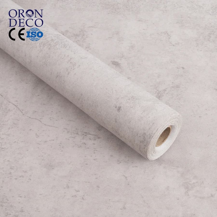 COWINLIFE DECO Waterproof Removable Peel and Stick Textured Wallpaper PVC Self-Adhesive Cement Wallpaper for Living Room Wall