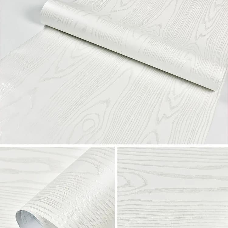 COWINLIFE DECO Bronzing Silver 3D PVC Wall Paper Self Adhesive Wood Grain Textured Pattern Peel Stick Home Decor PVC Wallpaper Rolls detail 5